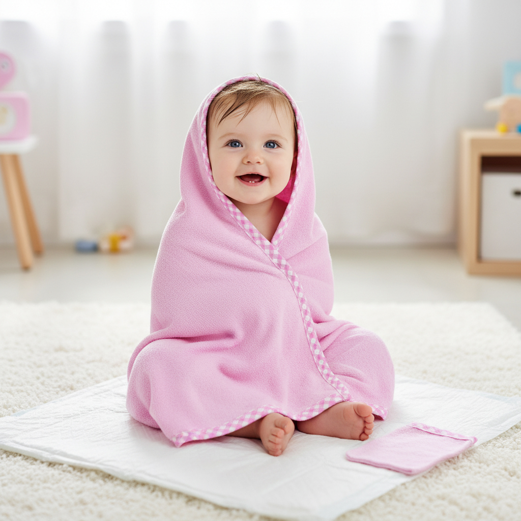 BABYLINE SERVIETTE BEBE 0049609-048 ROSE