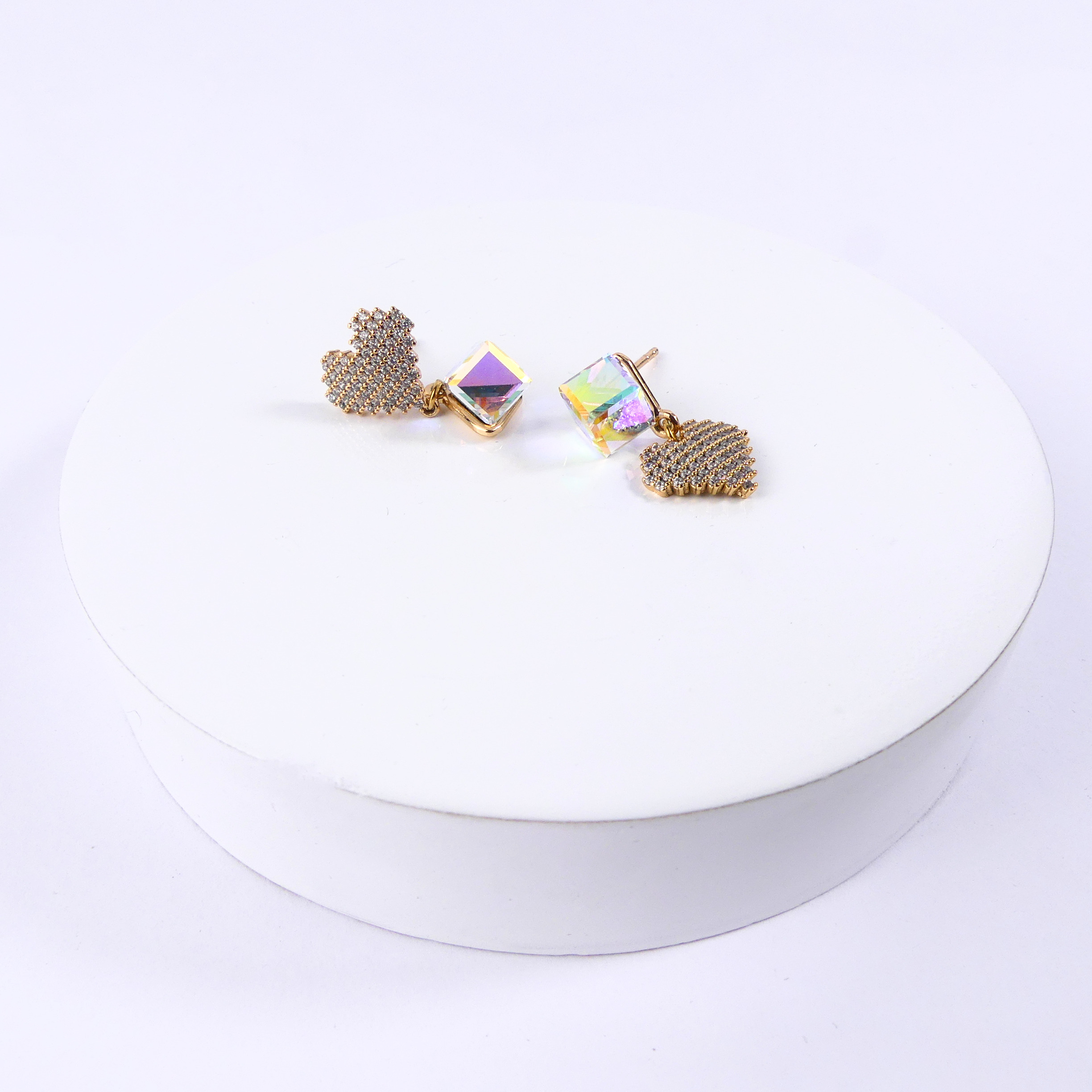 Boucles d'oreilles carré multi couleur