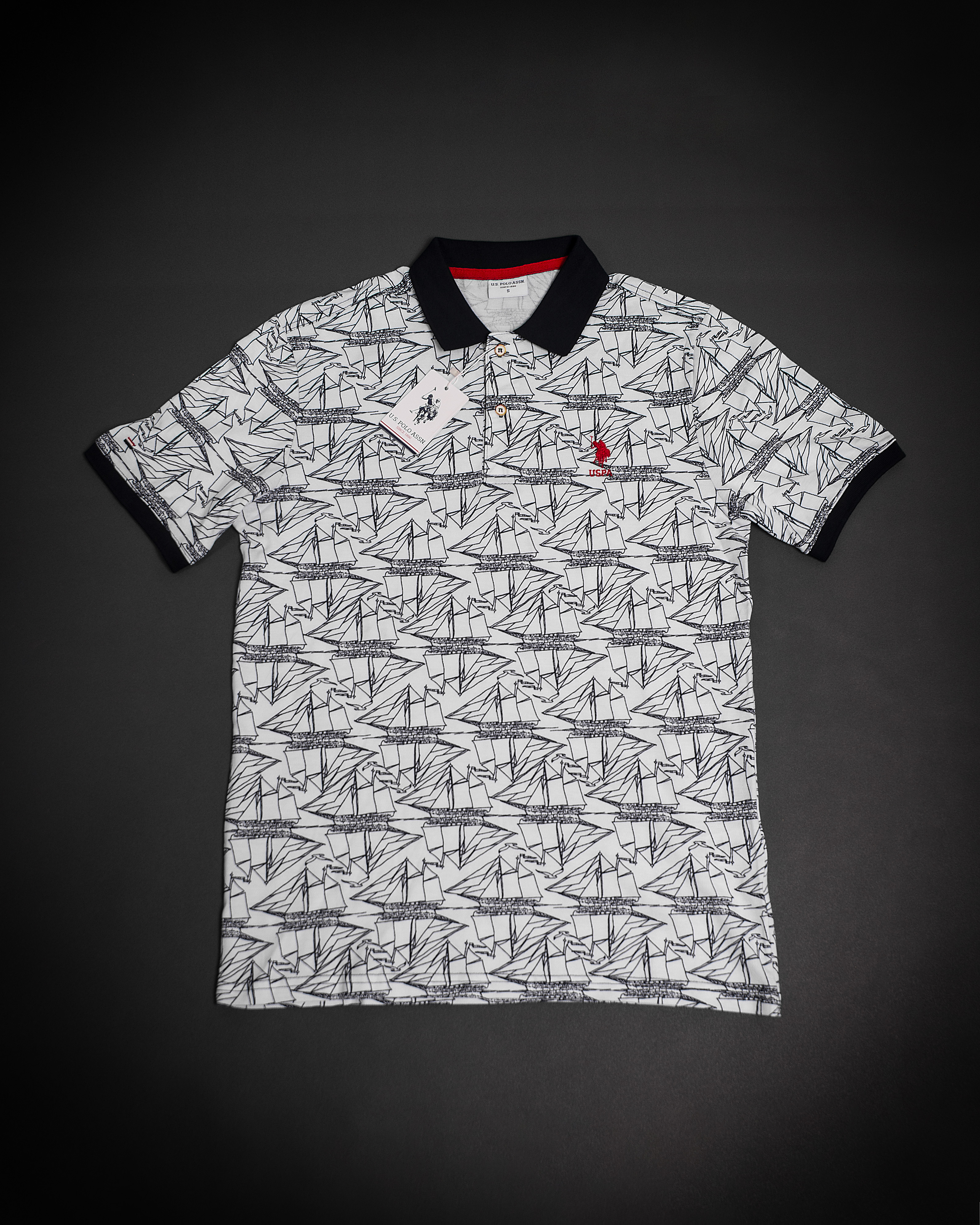 U.S. POLO ASSN BLANC AVEC COL NOIR