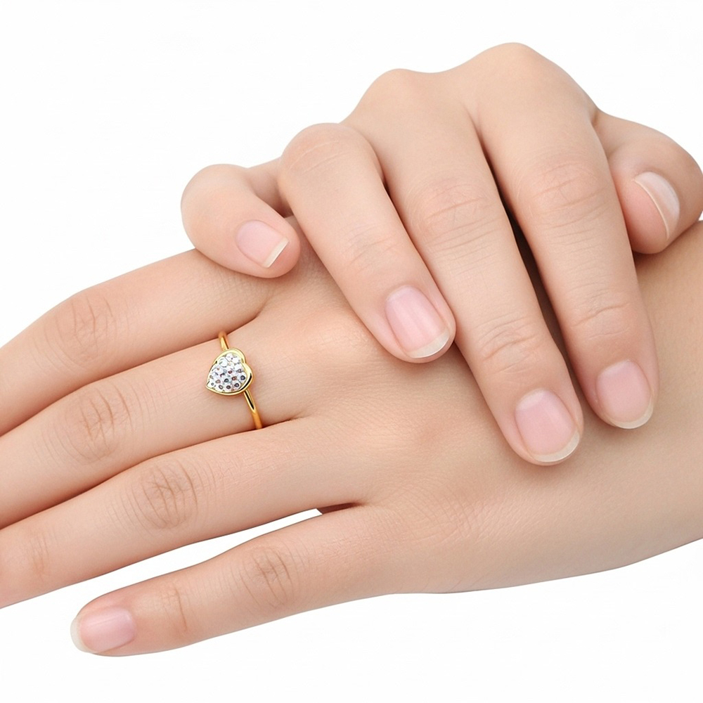 bague fine coeur blanc