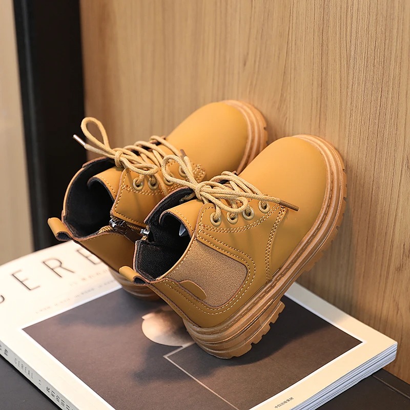 Bottes coordonnantes à lacets Marron Enfants 