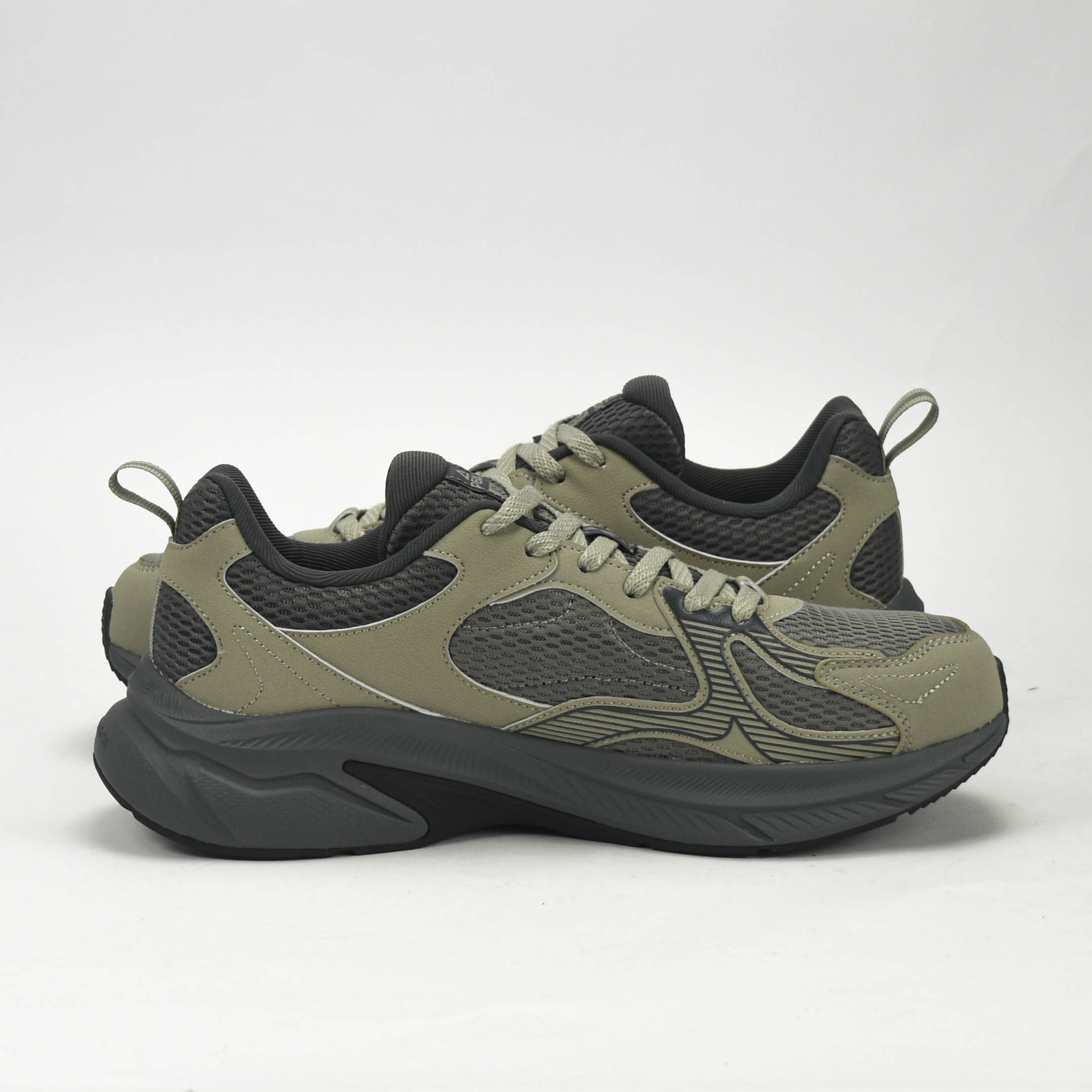 PEAK TRAINING RUNNING SHOES-ASPHALT GREEN/MAGNETIC GREY
