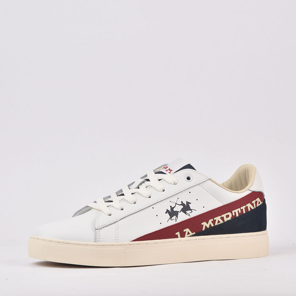 LA MARTINA SCARPA UOMO CALF - TAPE BIANCO - ROSSO  