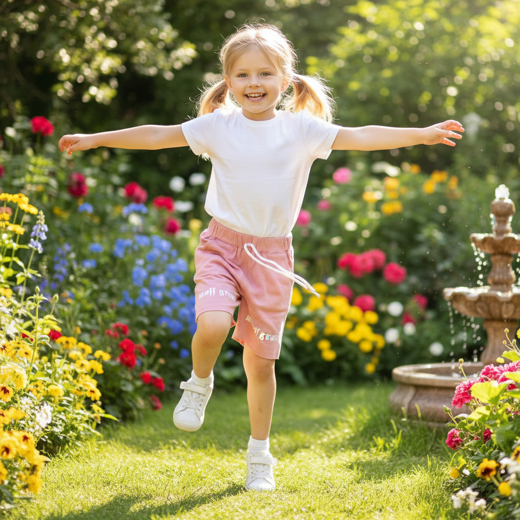 SHORT ROSE POUR FILLE MOFF GREAN