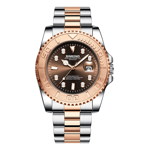 Montre Homme BINBOND Silver Rose GOLD