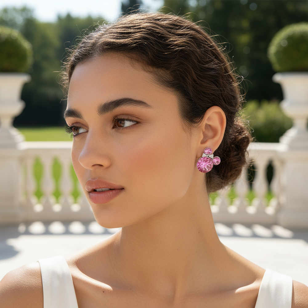 boucle d'oreille mickey mouse rose