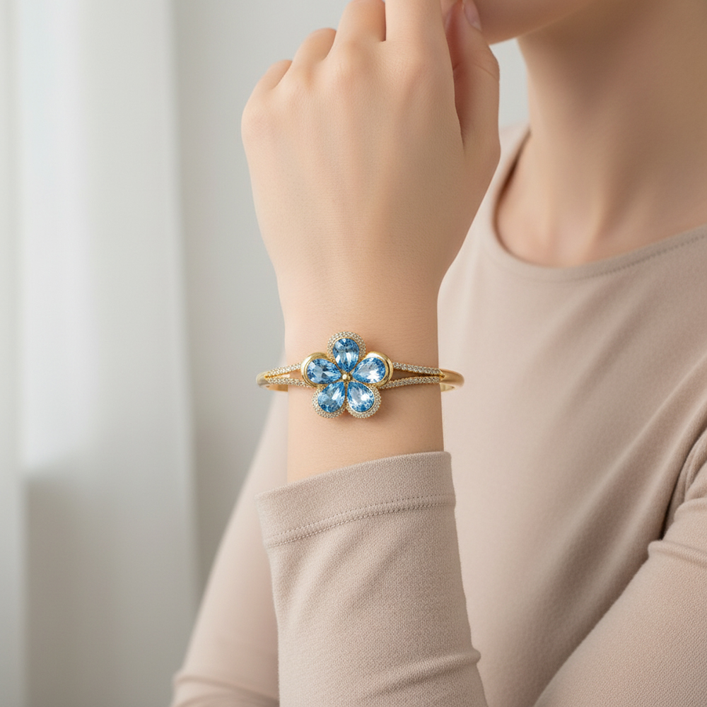 Bracelet fleur Bleu