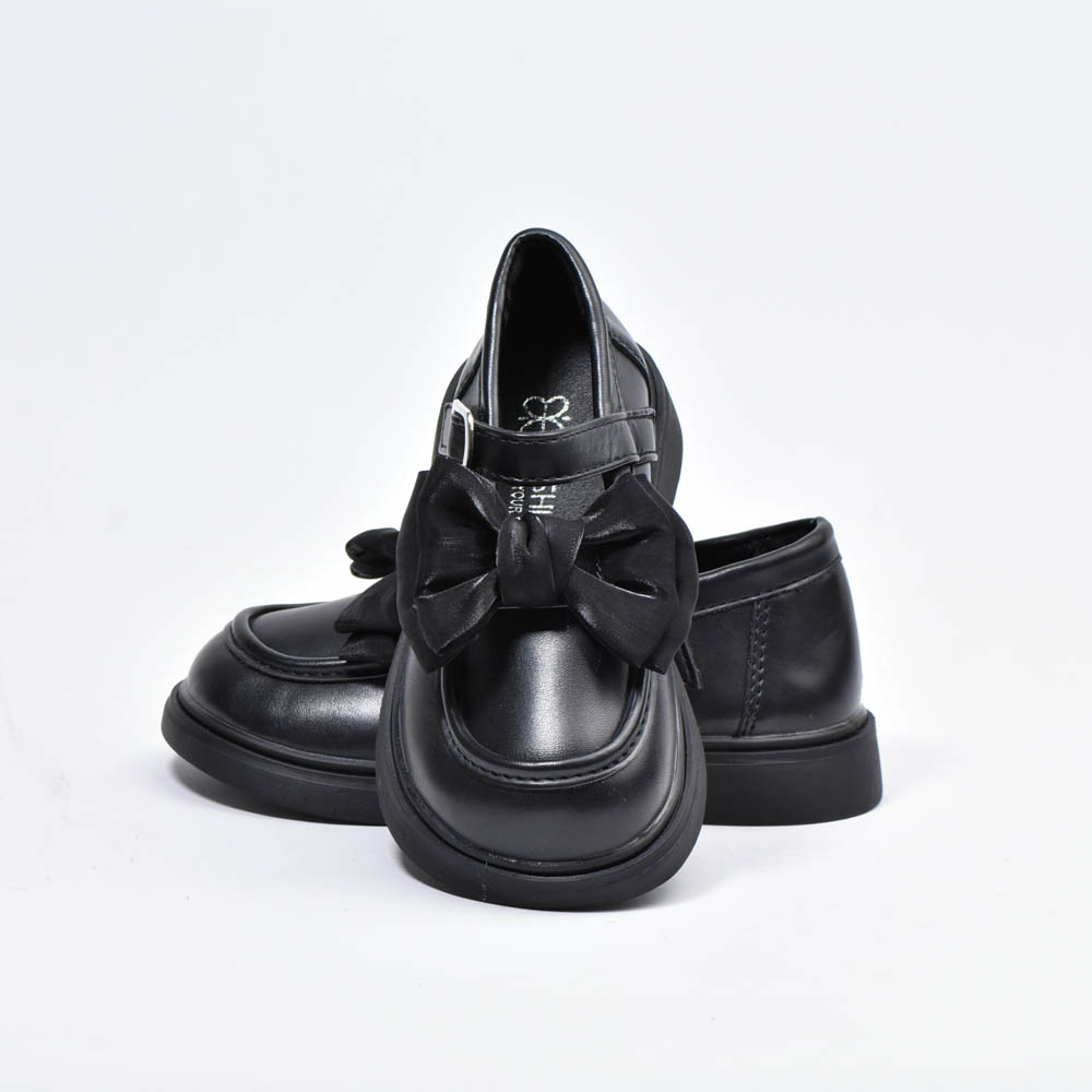 Chaussure Princesse Noir boucle carré noeud papillion 