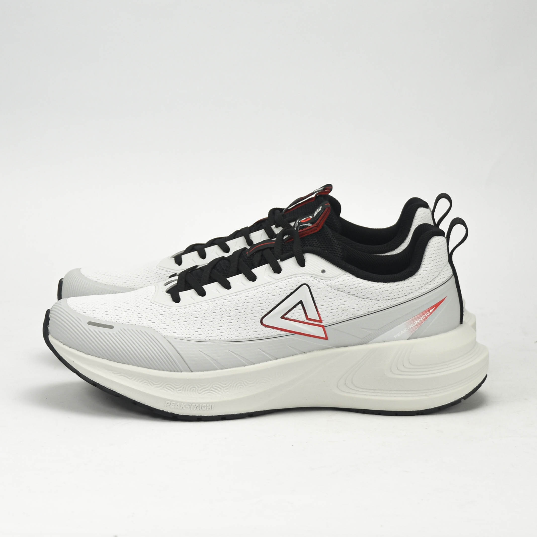 PEAK CUSHION RUNNING SHOES-LT.GREY/BLACK