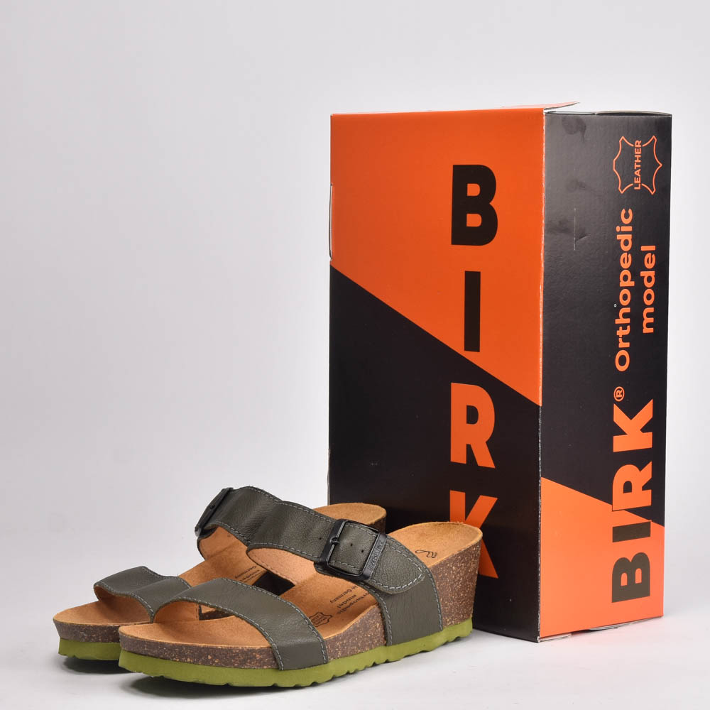 BIRK CUIR VERT