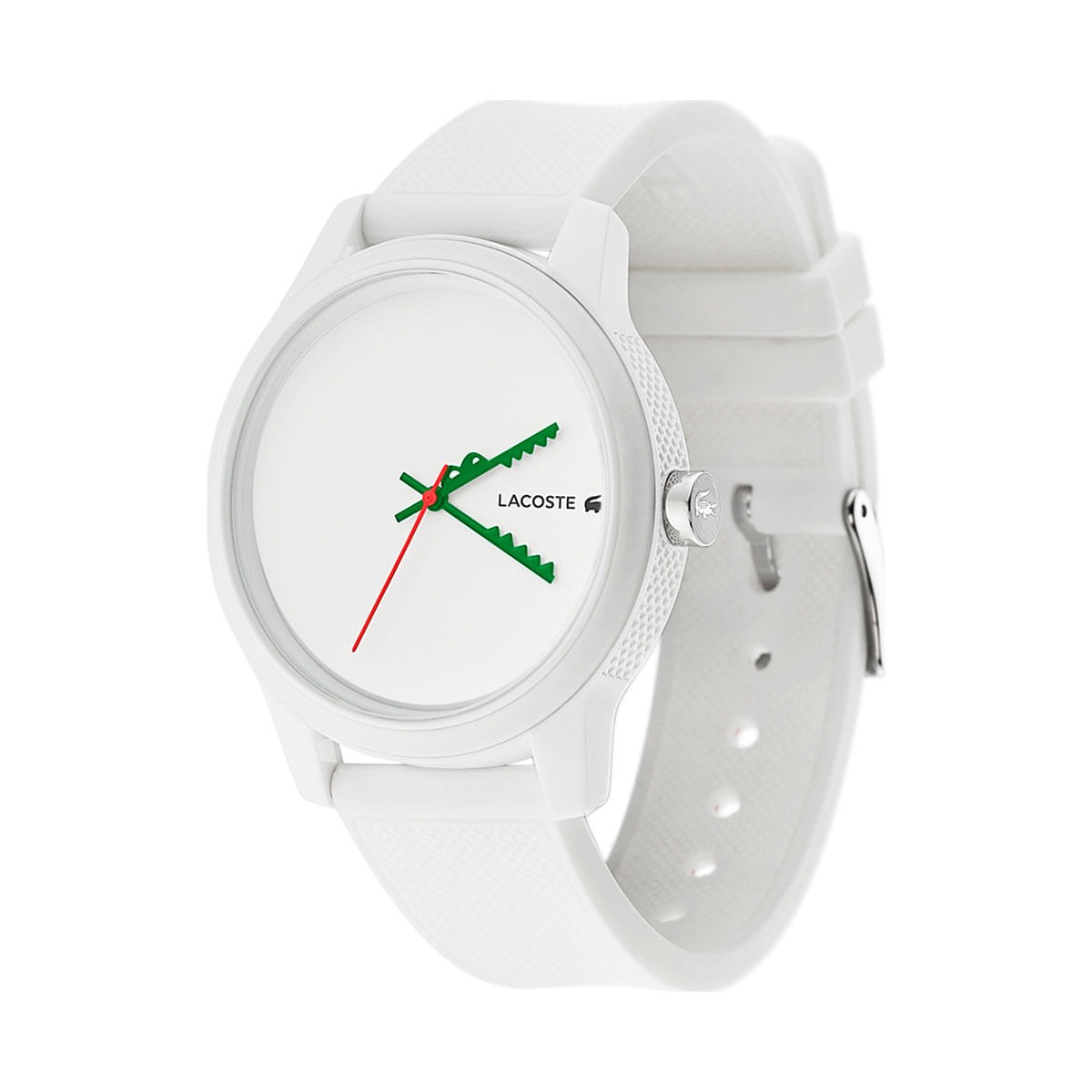 Lacoste Montre Analogique à Quartz pour Homme avec Bracelet en Silicone Blanc