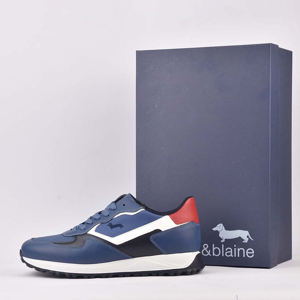 HARMONT AND BLAINE SCARPA UOMO CALF AZZURRO 