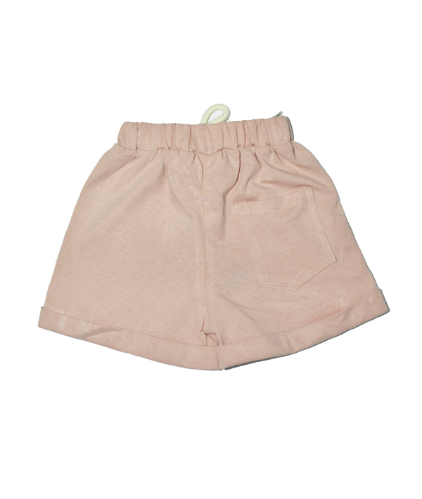 SHORT COTON ROSE AVEC  2 Bandes Blanches 