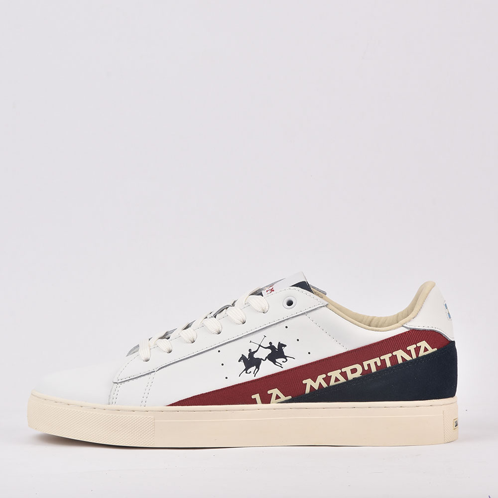 LA MARTINA SCARPA UOMO CALF - TAPE BIANCO - ROSSO  