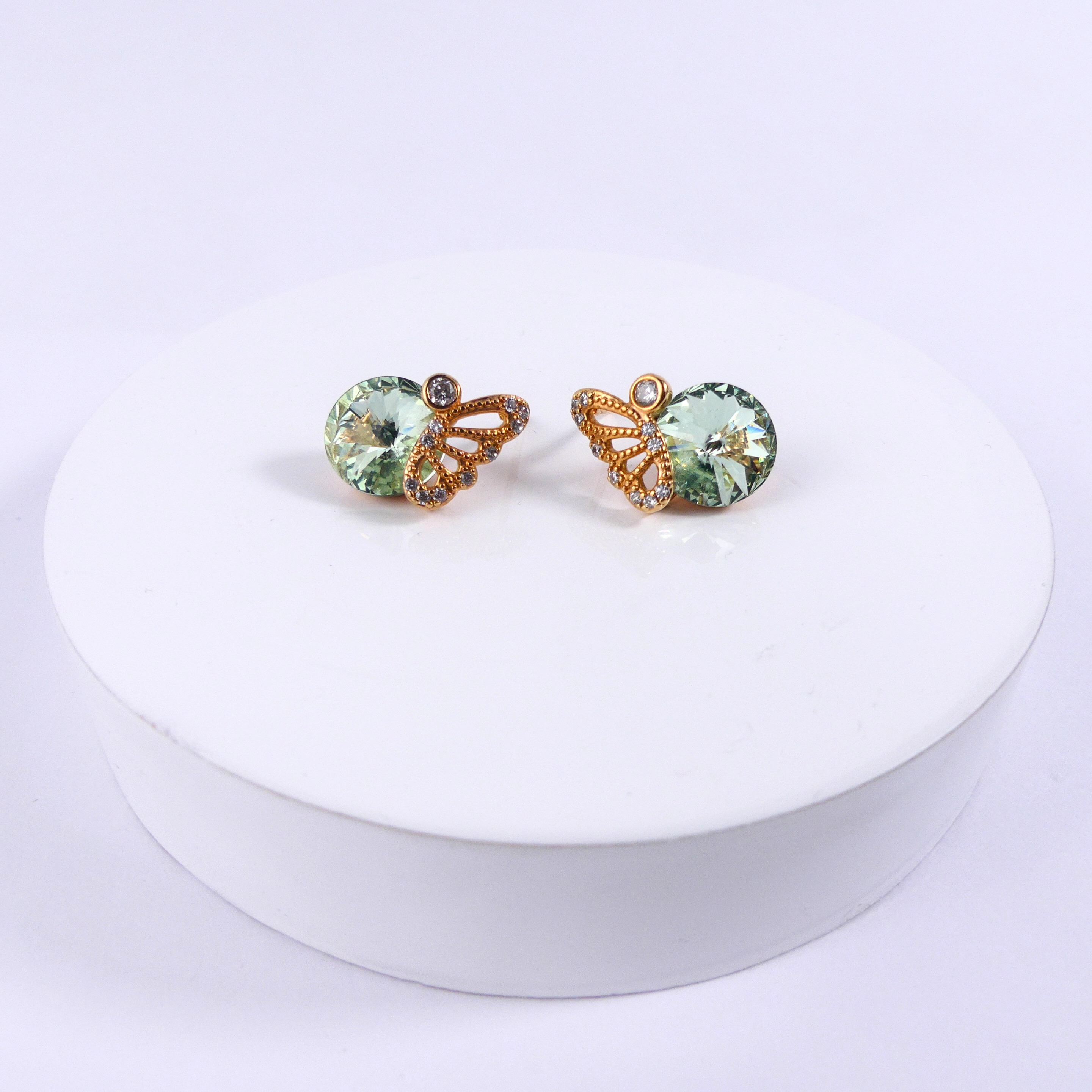 boucle d'oreille aile vert clair