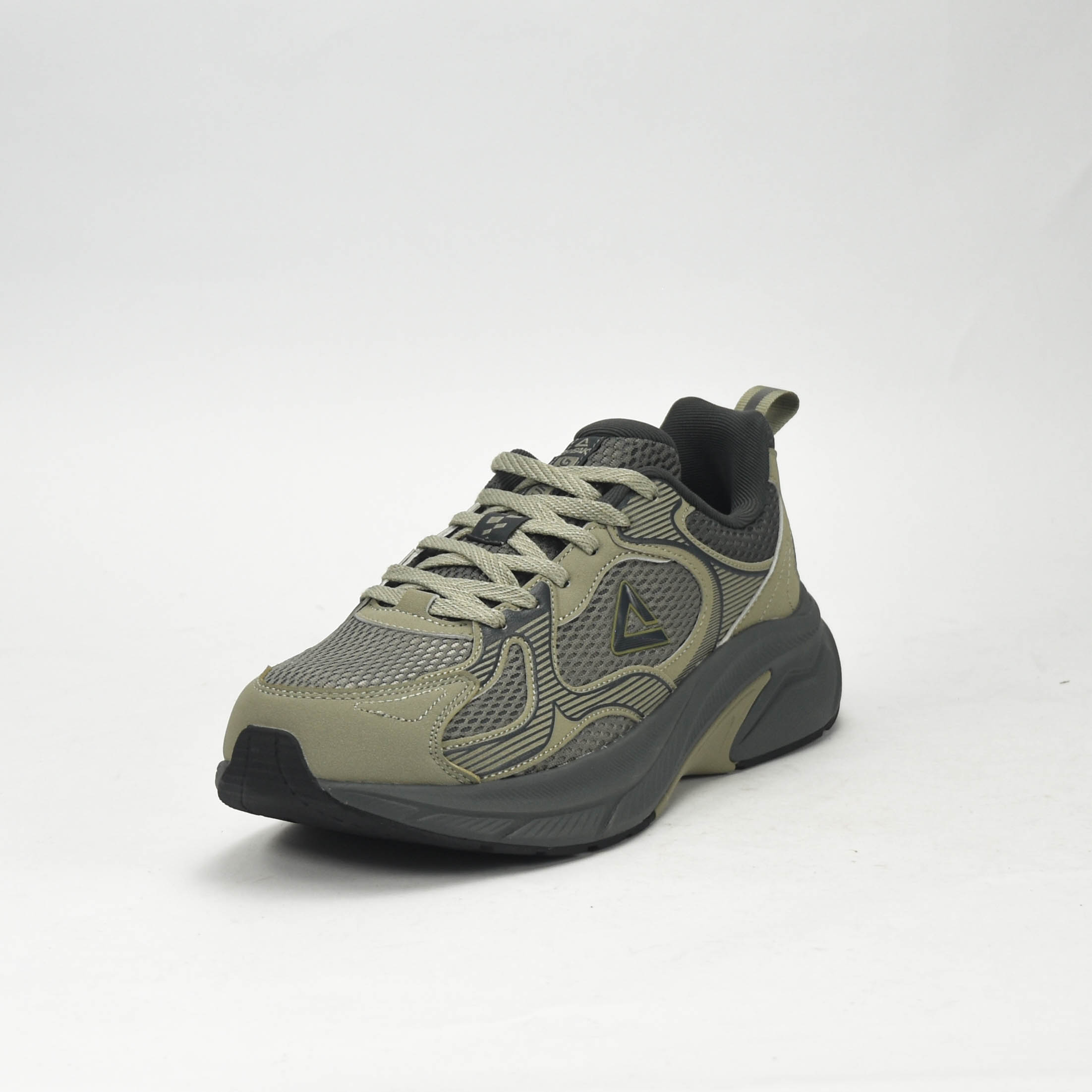 PEAK TRAINING RUNNING SHOES-ASPHALT GREEN/MAGNETIC GREY