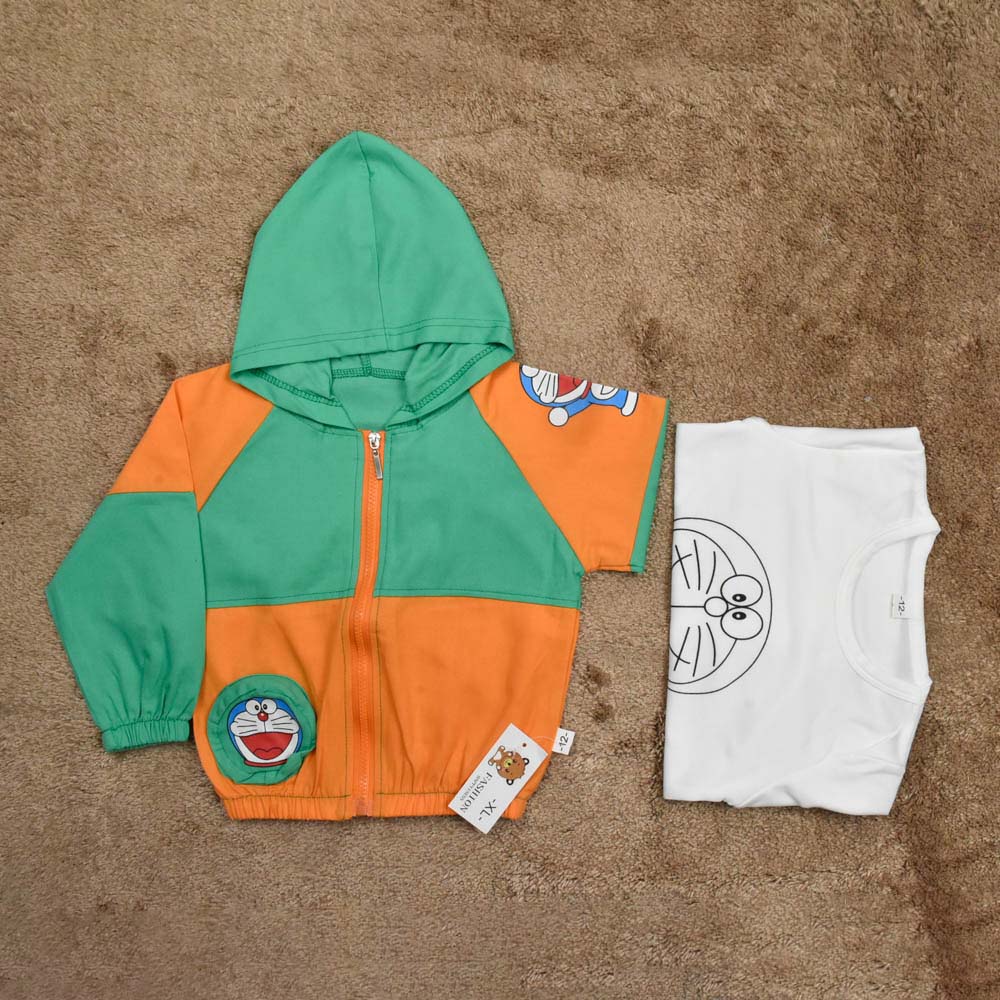 ENSEMBLE Doraemon 3 pieces vert-orange