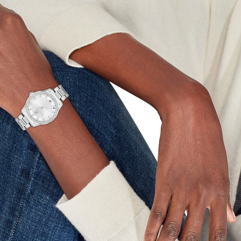 Tommy Hilfiger Stainless Steel Crystal-Embellished