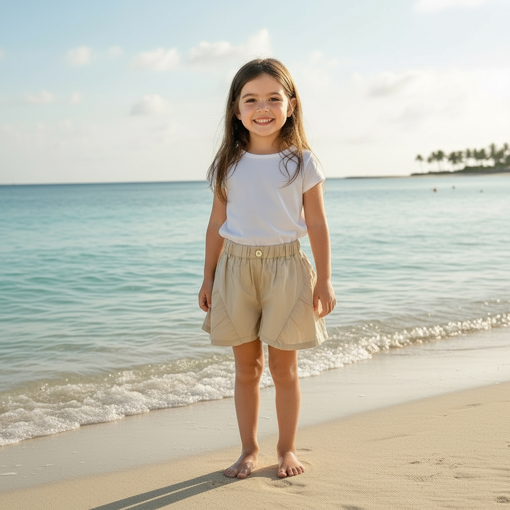 SHORT BEIGE POUR FILLE