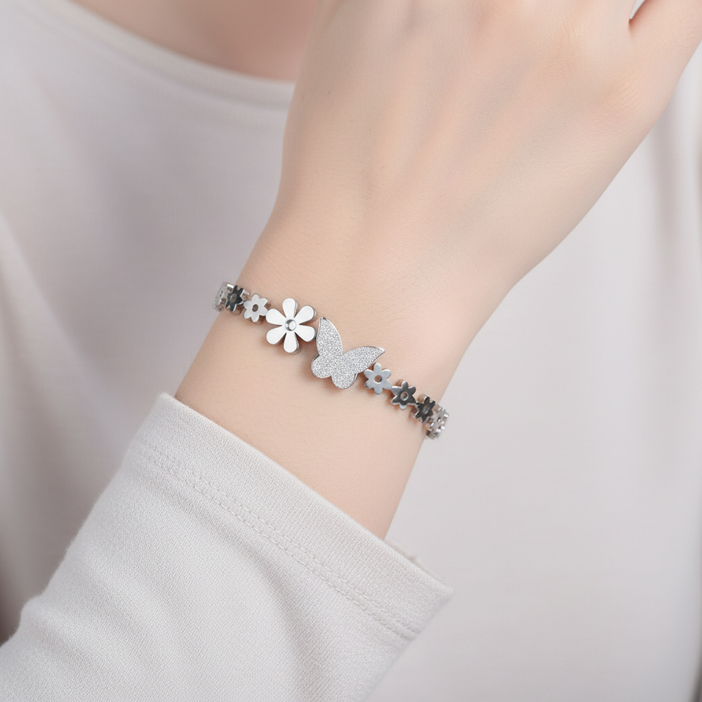 BRACELET PAPILLION-ROSE