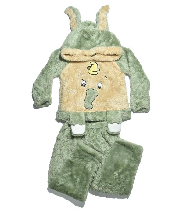 pyjama fourrure vert et beige (motiFe elephant)