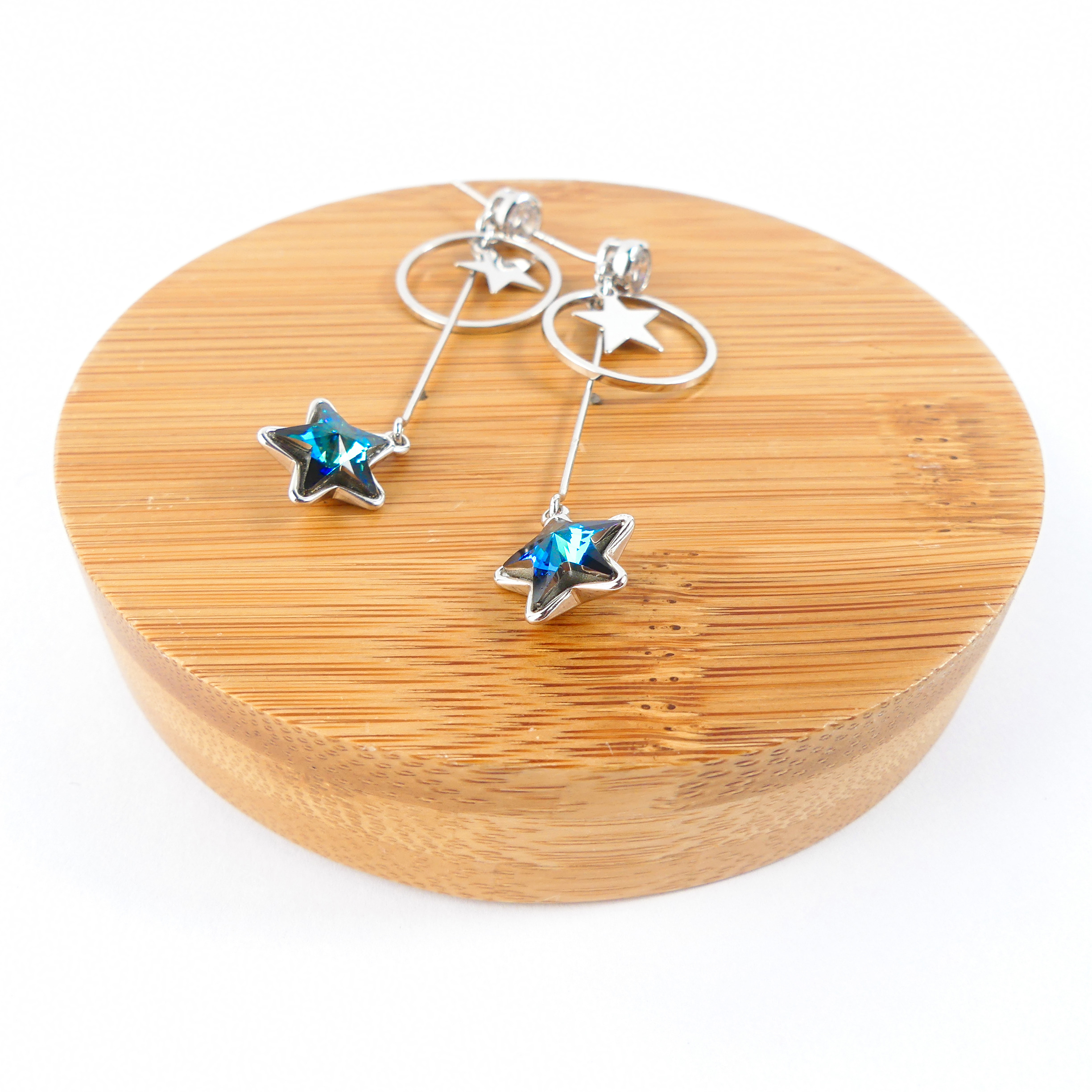 Boucles d'oreilles pendantes Etoile Blue