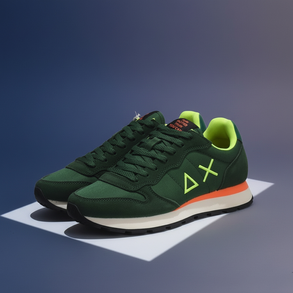 BASKET SUN68 TOM FLUO-37-VERDE SCURO