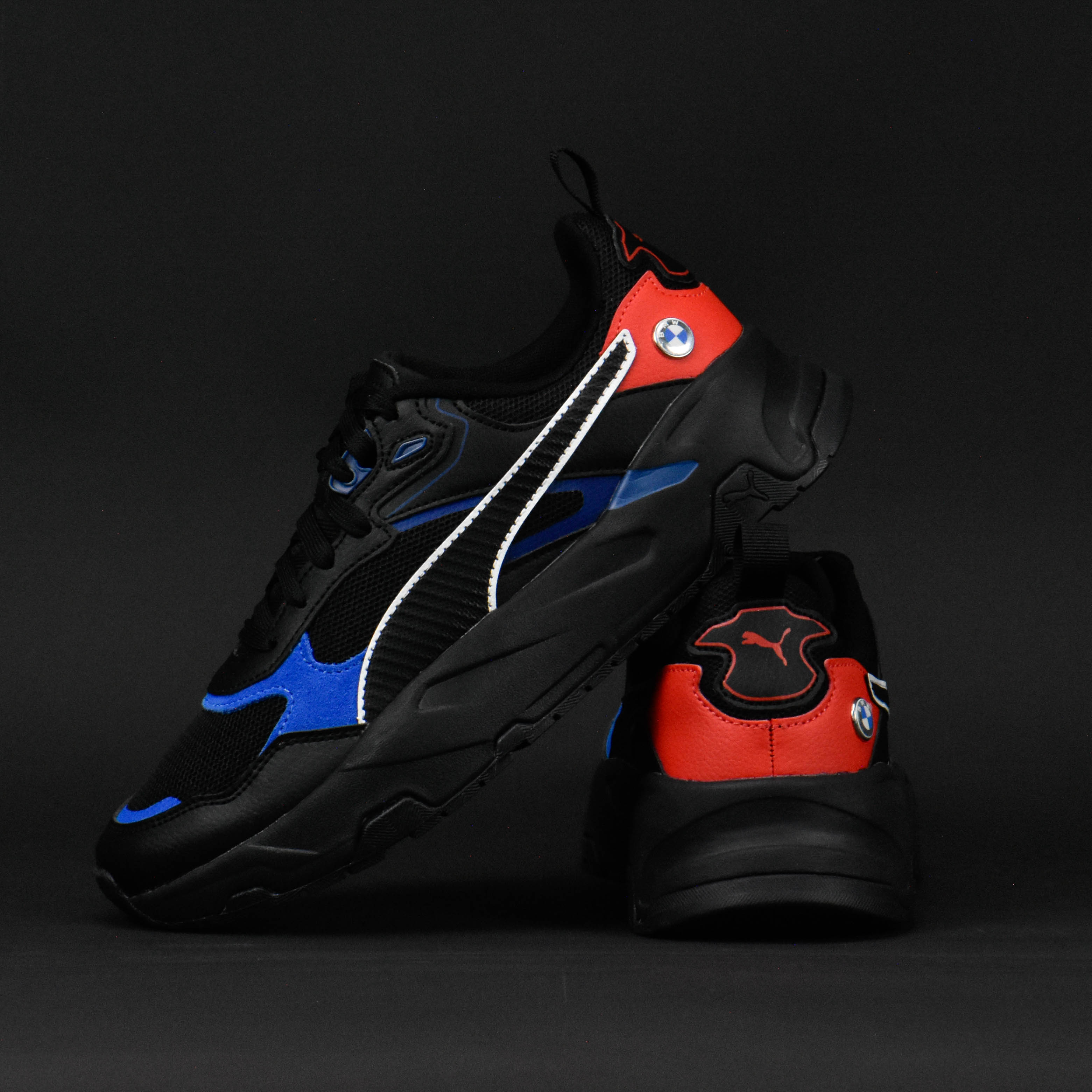 PUMA BMW MMS TRINITY  BLACK PRO-BLUE POP RED