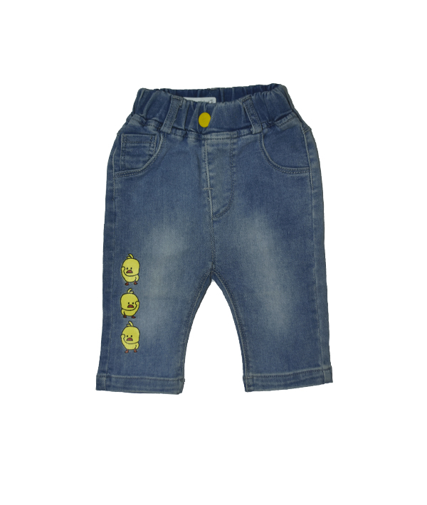SHORT JEANS bleu MOTIF petits poussins 