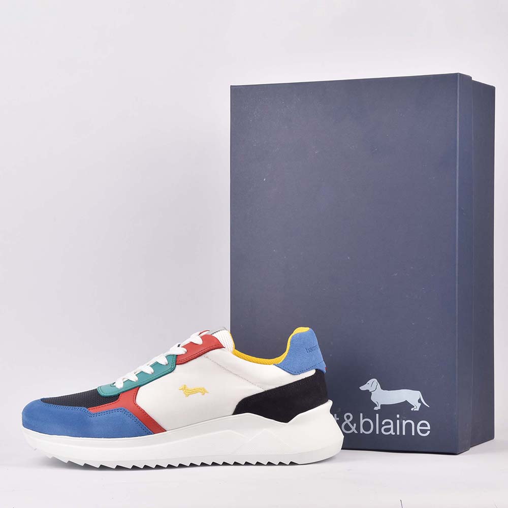 HARMONT AND BLAINE SCARPA UOMO CAMOSCIO AZZURRO 