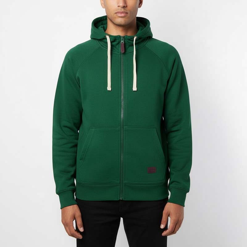 Sweat à capuche zippé homme VERT