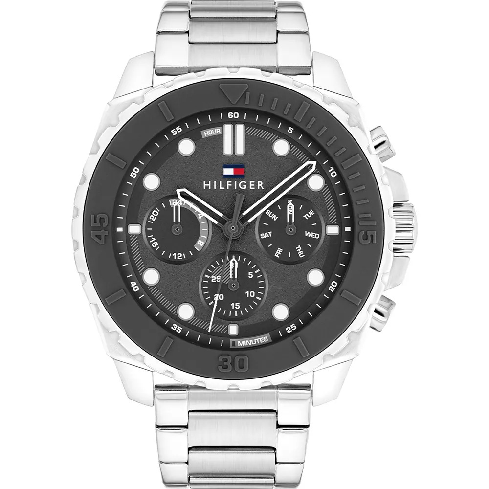 Montre Tommy Hilfiger Morgan Grey Silicone Bezel Chain-Link