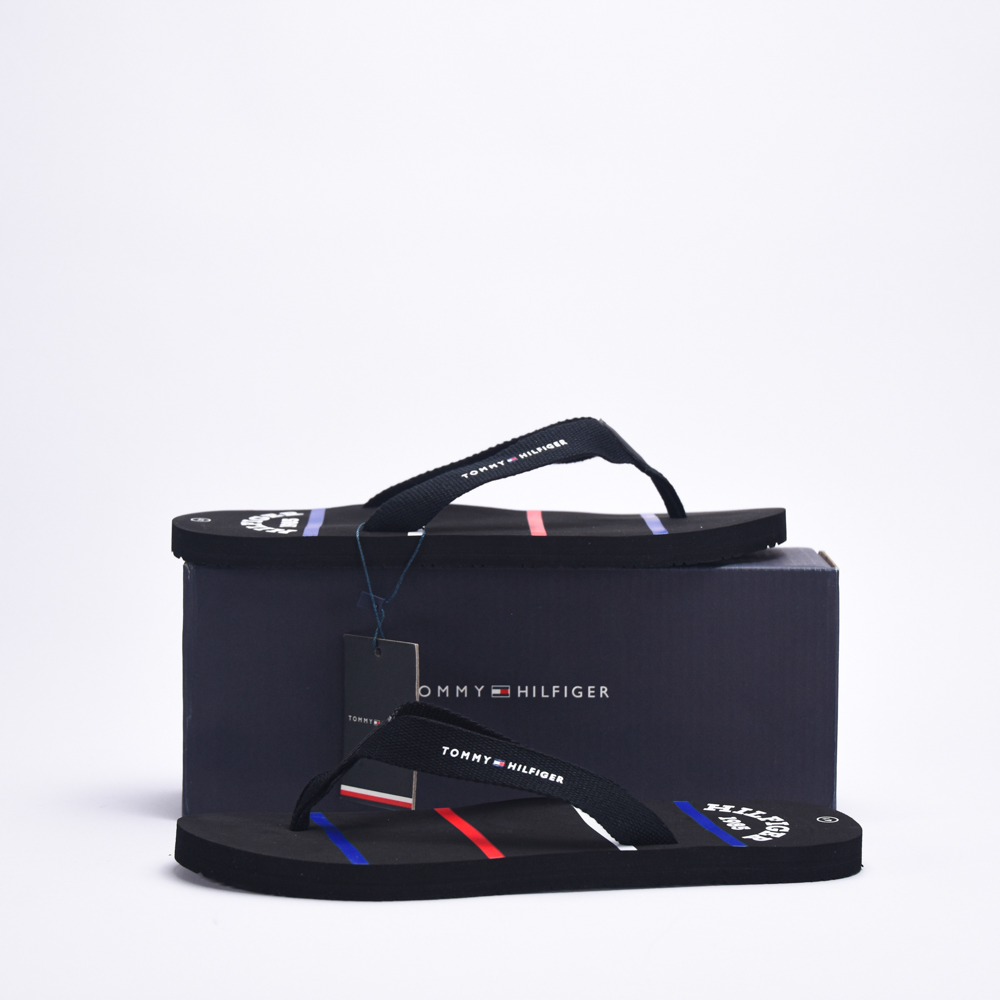 STRIPES FLIP FLOP BLACK