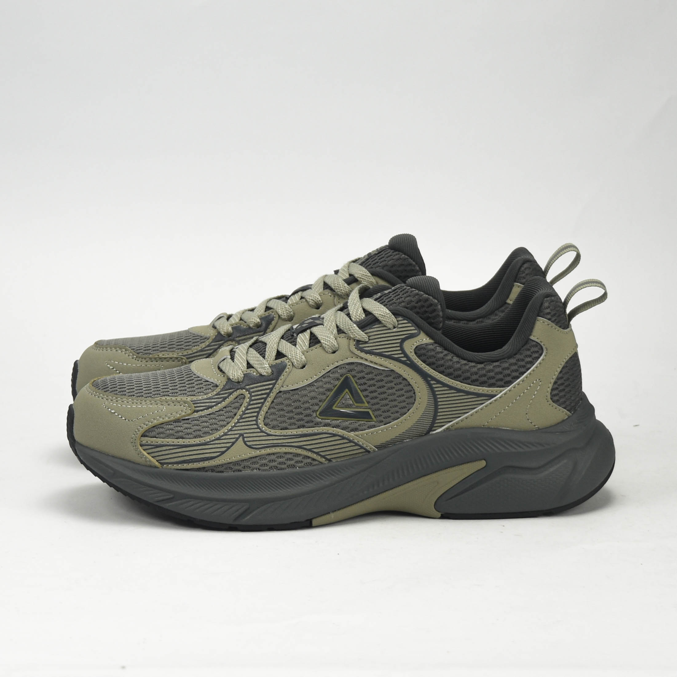 PEAK TRAINING RUNNING SHOES-ASPHALT GREEN/MAGNETIC GREY