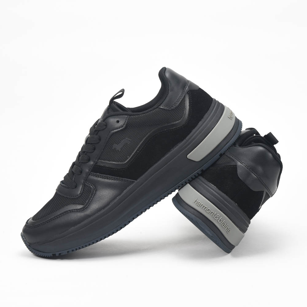 Harmont and Blaine Suede and Fabric Sneakers