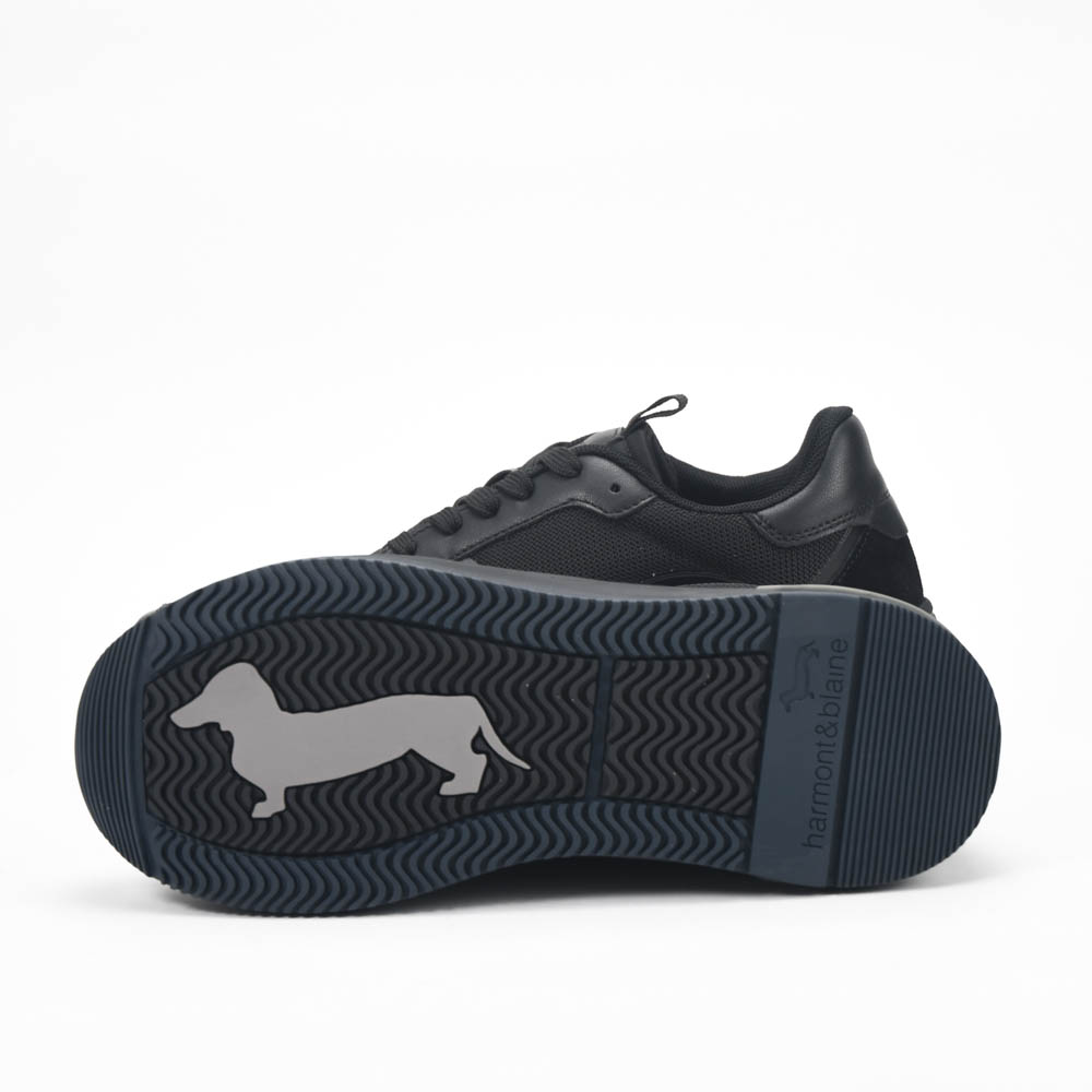 Harmont and Blaine Suede and Fabric Sneakers