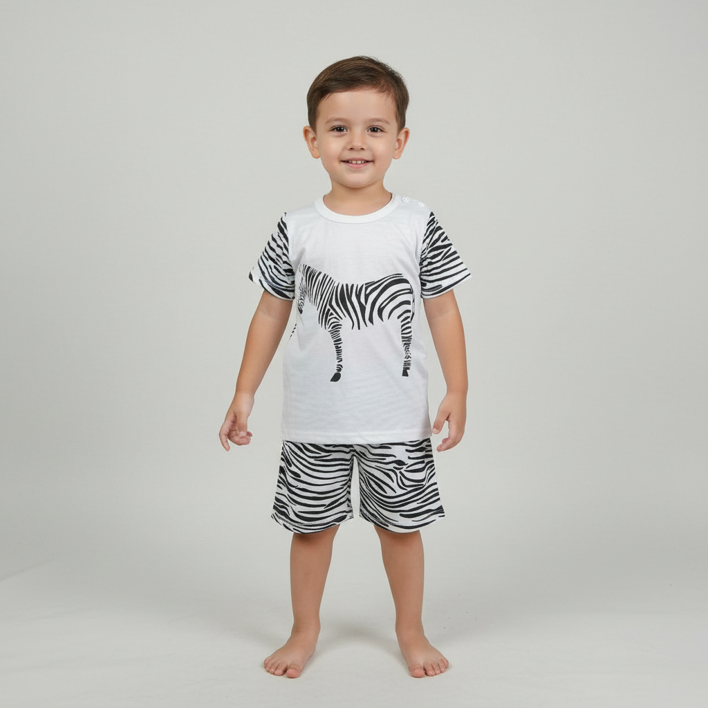 ENSEMBLE BLANC ET NOIR MOTIF zébre 