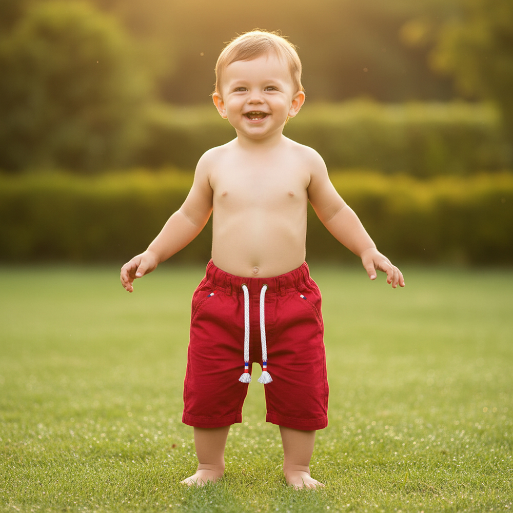 short la toile grenat 