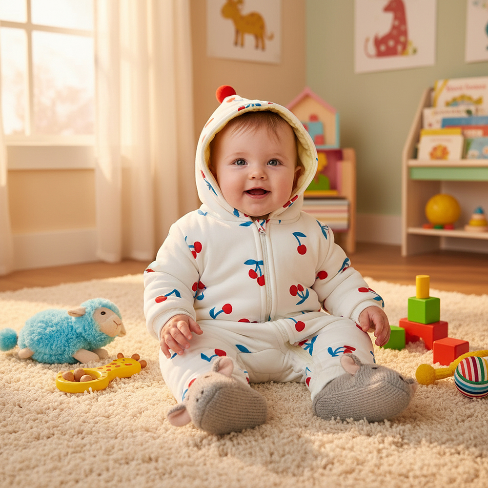 grenouillère BLANCHE CERISE 