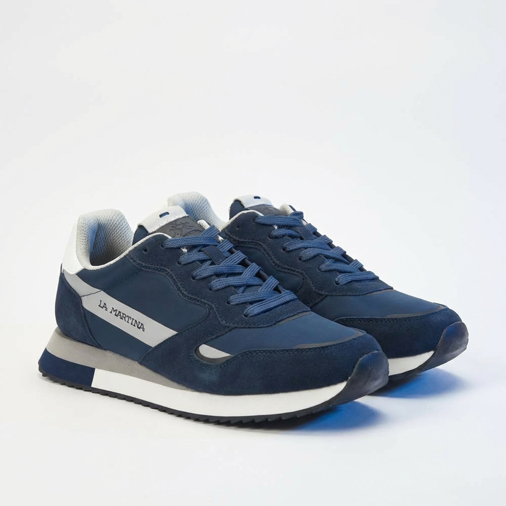 La Martina Low Sneakers Blue Leather
