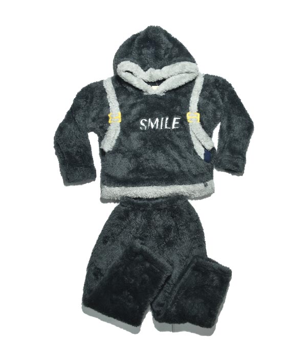 pyjama fourrure- NOIR - motife smile