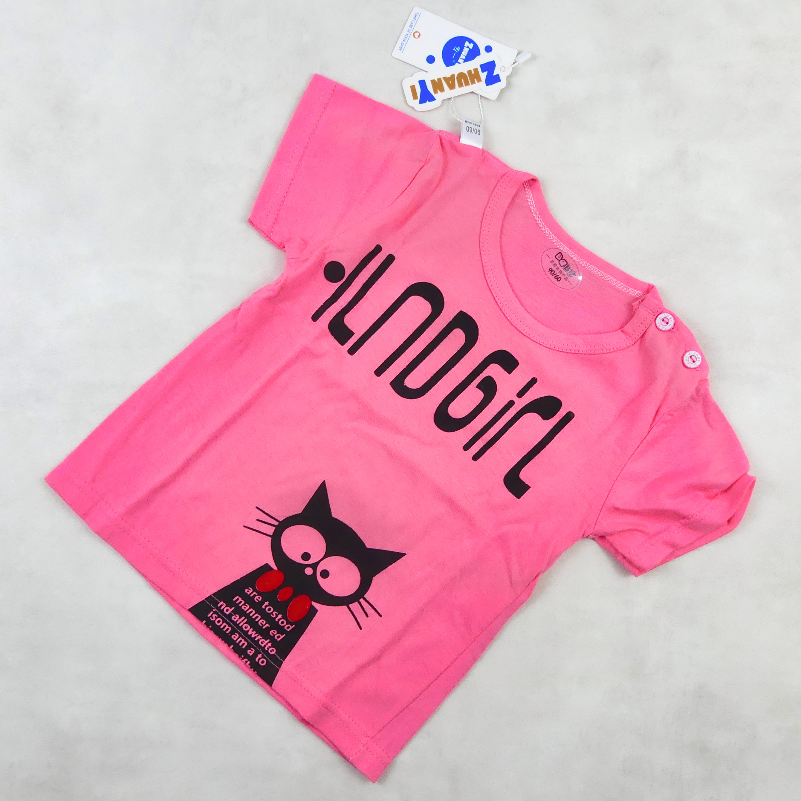 ENSEMBLE ROSE MOTIFE -ILND GIRL -CHAT NOIR