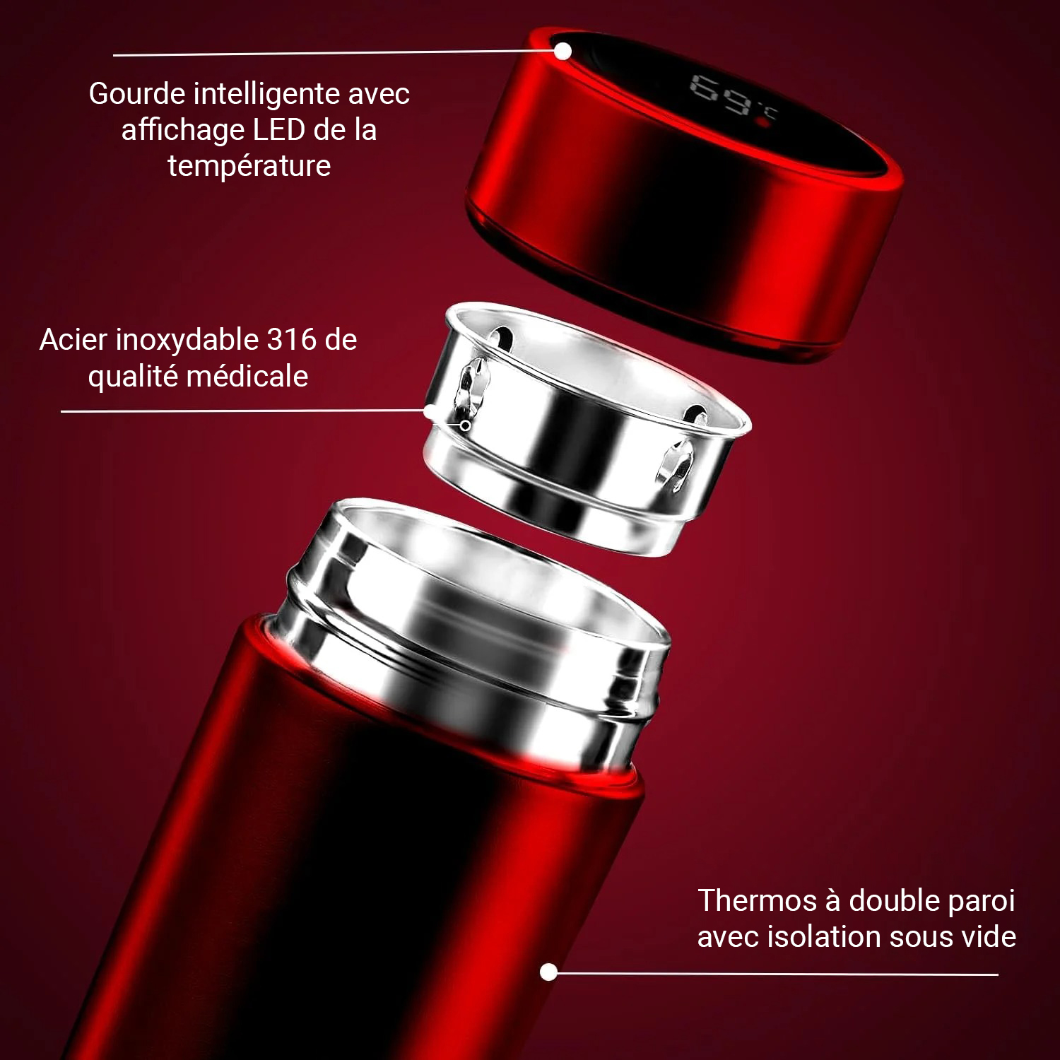 BOUTEILLE D\'EAU INTELLIGENTE 500 ML