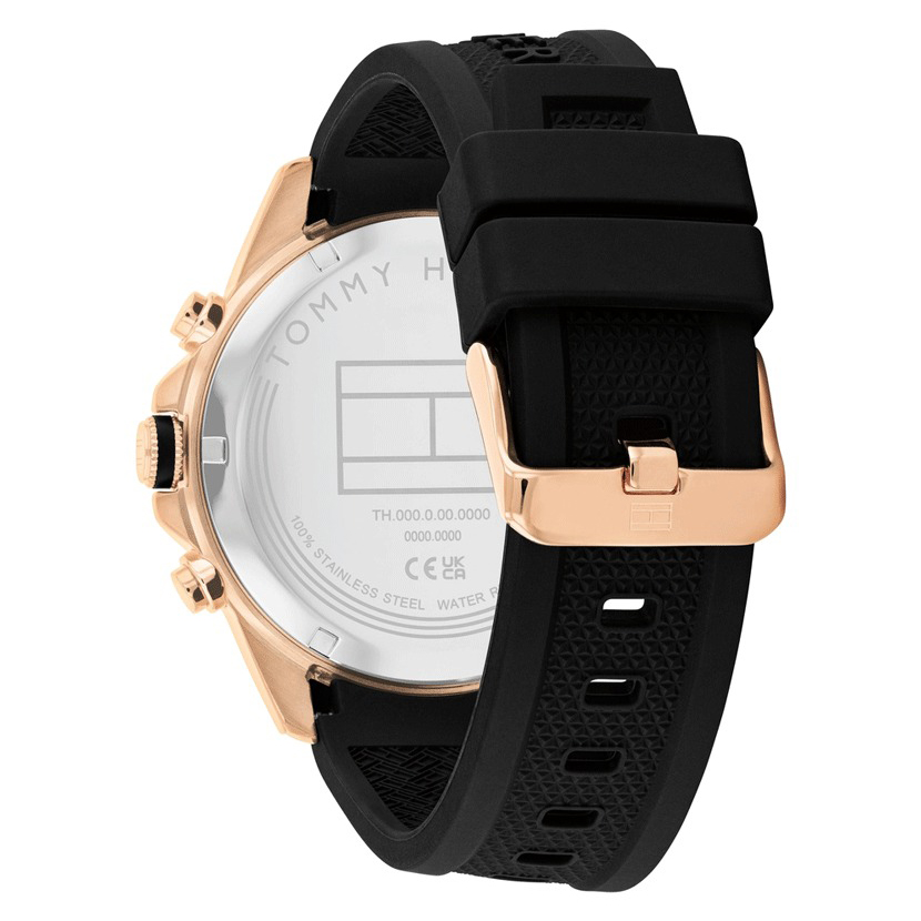 Tommy Hilfiger Lars Rose Gold-Plated Silicone Strap