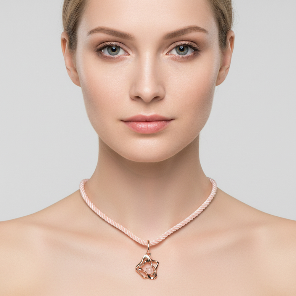 FLOWERY DELICATE CORD NECKLACE