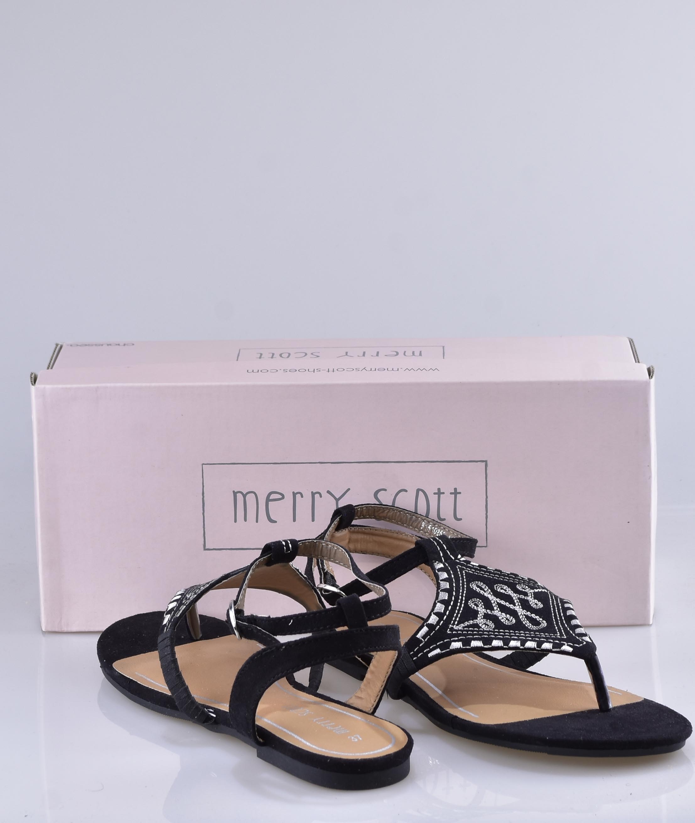 Sandale femme Merry Scott noire et argent 81510252s
