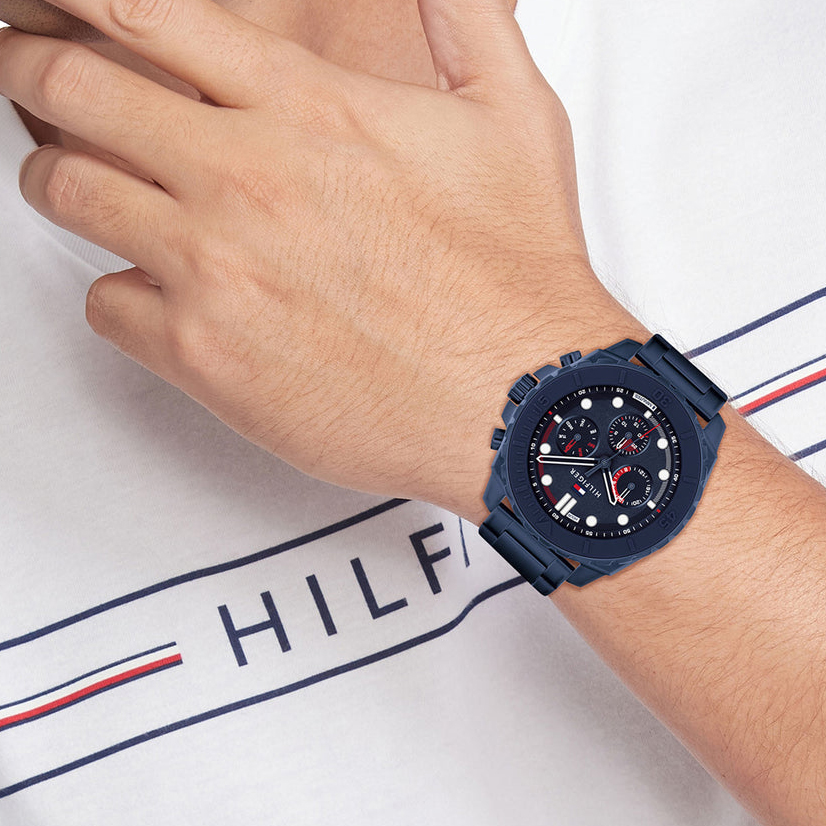 Montre Tommy Hilfiger Blue Steel Navy Dial Multi-function