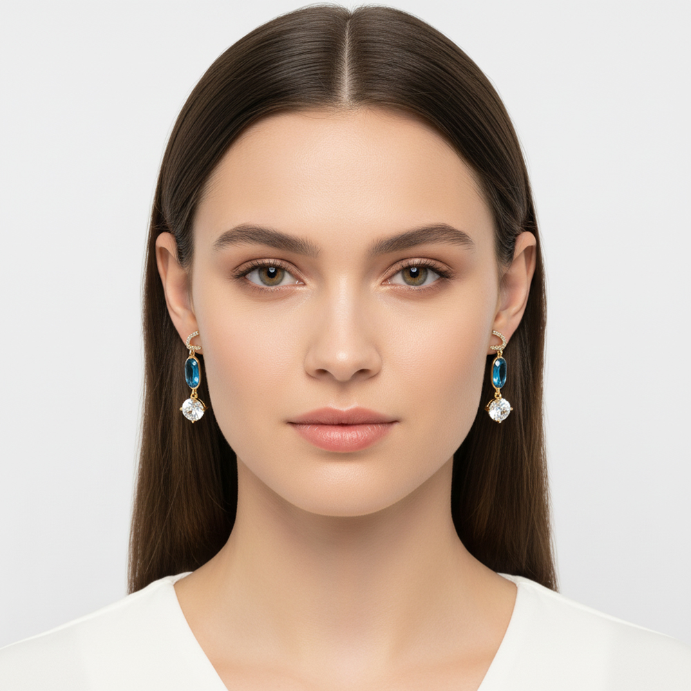 boucle d'oreille pendantes verte