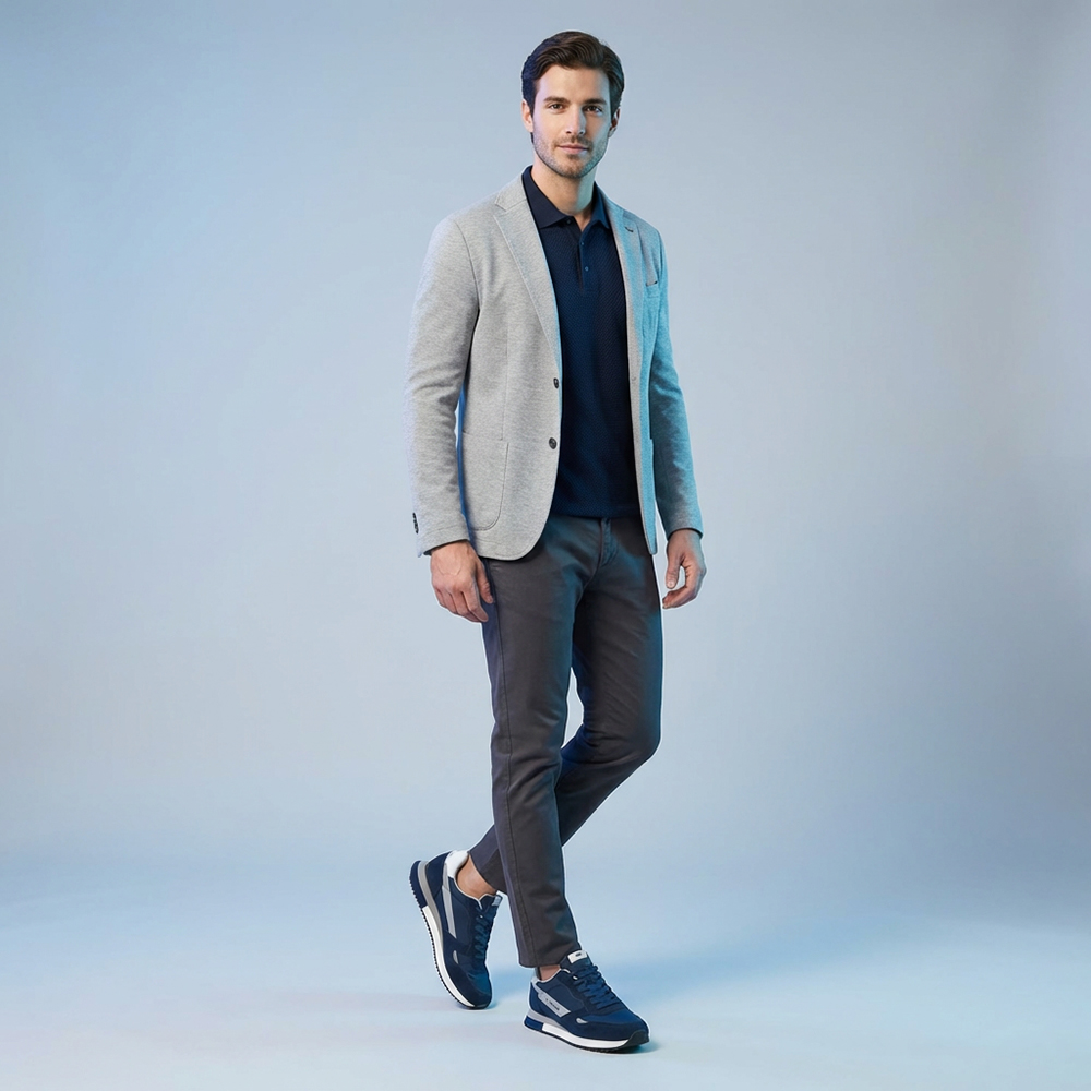 La Martina Low Sneakers Blue Leather