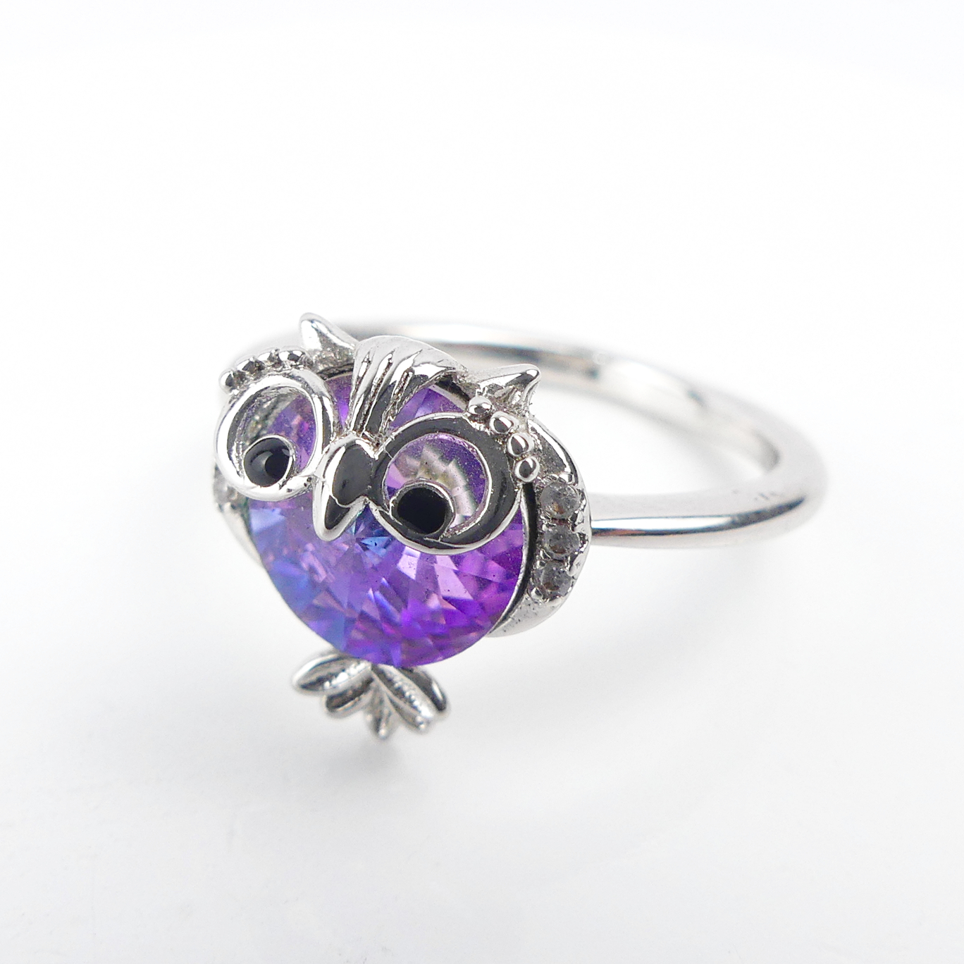  Bague pierre hibou Blue reflé